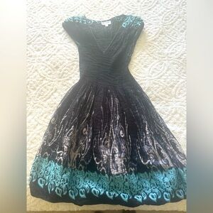 Elegant Black and Teal Dress max studio speciality dress aqua white a line small